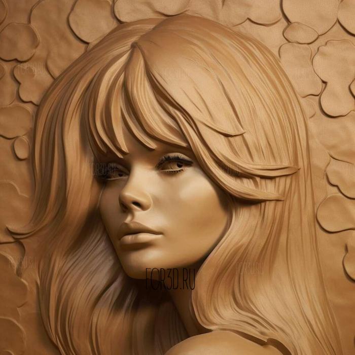 Brigitte Bardot 2 stl model for CNC